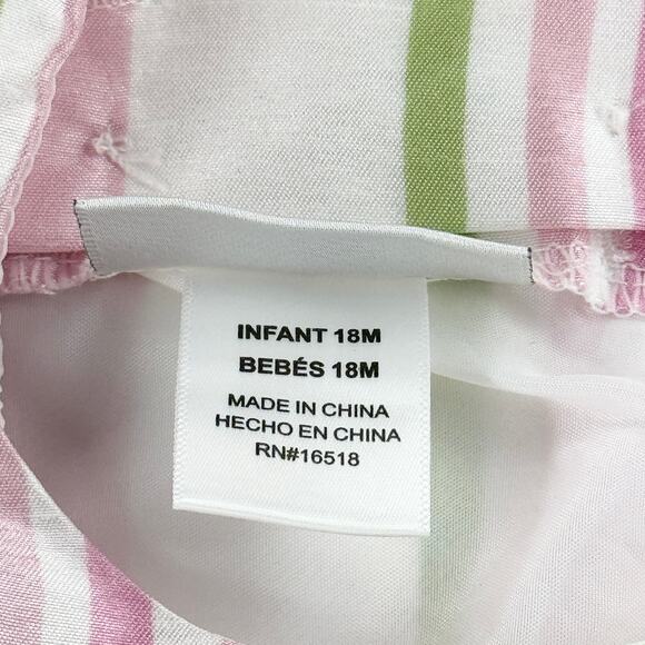 Youngland Infant 18M Easter Dress Pink Green Striped with Bloomers Spring Outfit - Picture 8 of 13